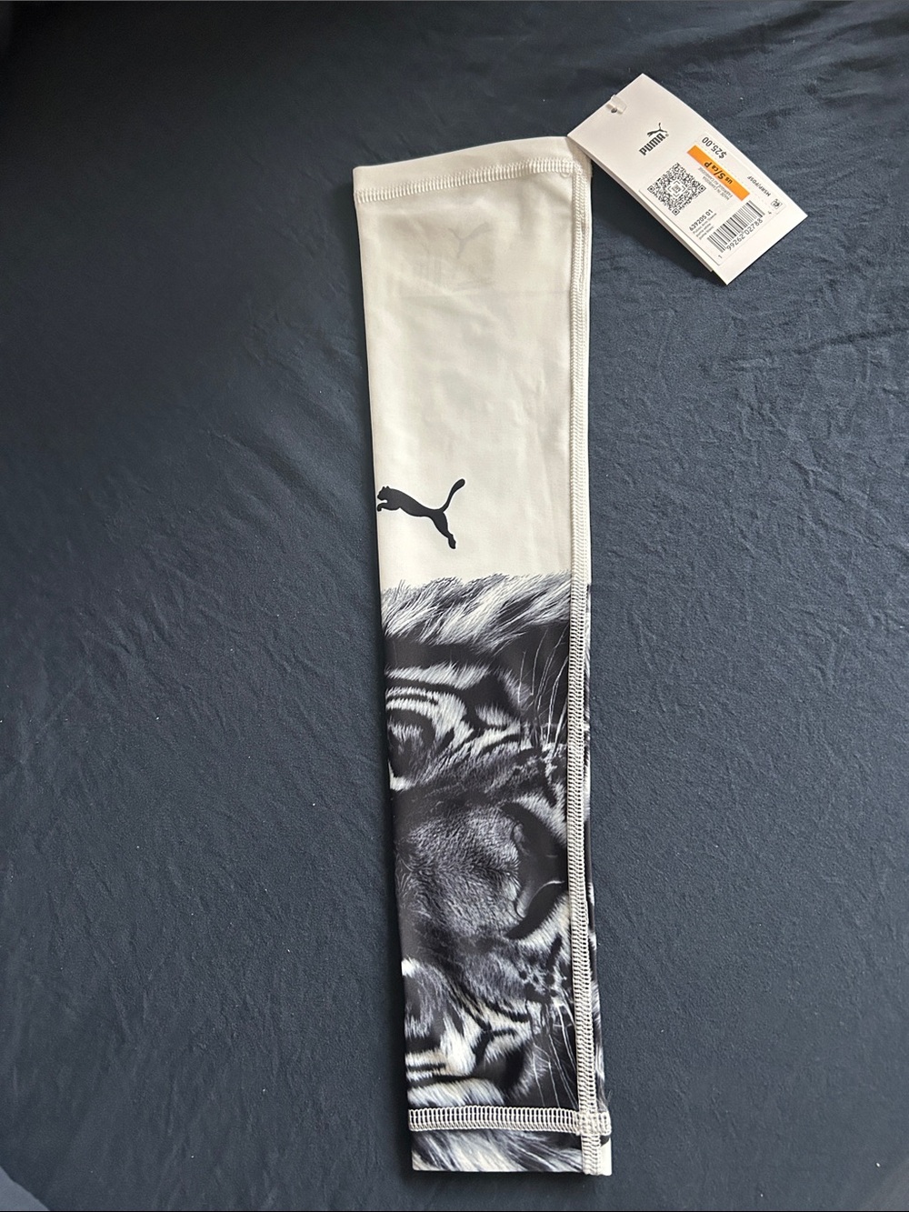 Puma White and Black Tiger-Print Arm Sleeve